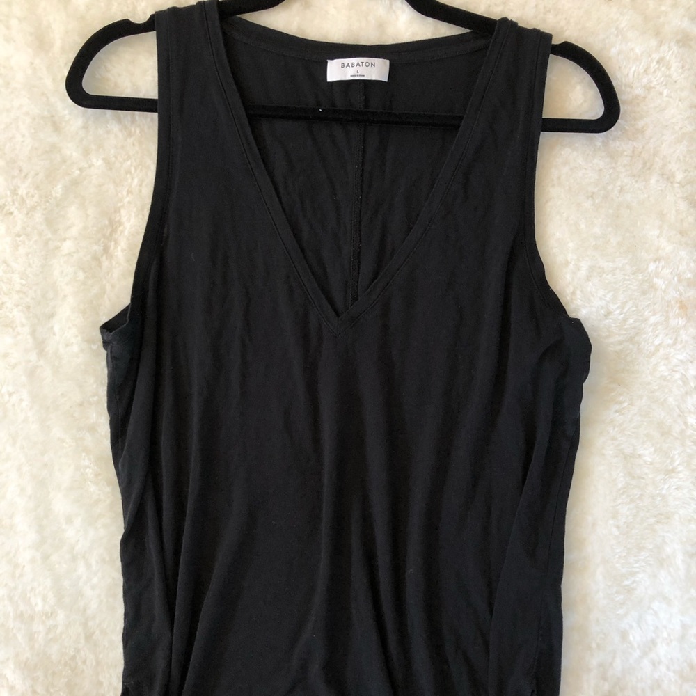 Black V-Neck Babaton Tank Top